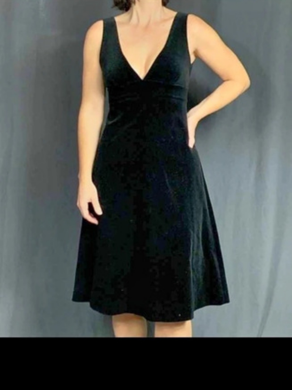 J.CREW Black Velvet A-Line Dress